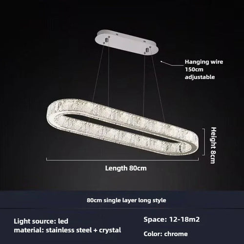 Modern crystal chandelier for elegant lighting - vue 9 sur 12