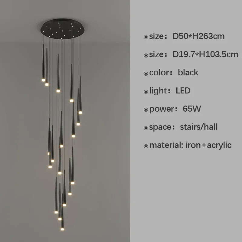Modern LED chandelier for premium interior decoration - vue 13 sur 22
