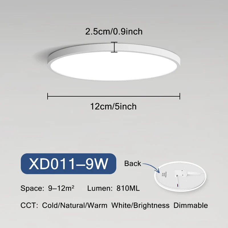 Ultra slim modern round surface mounted LED ceiling light