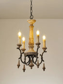 Vintage carved wood chandelier for elegant home lighting