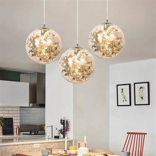Nordic glass pendant light for elegant decor - vue 3 sur 8