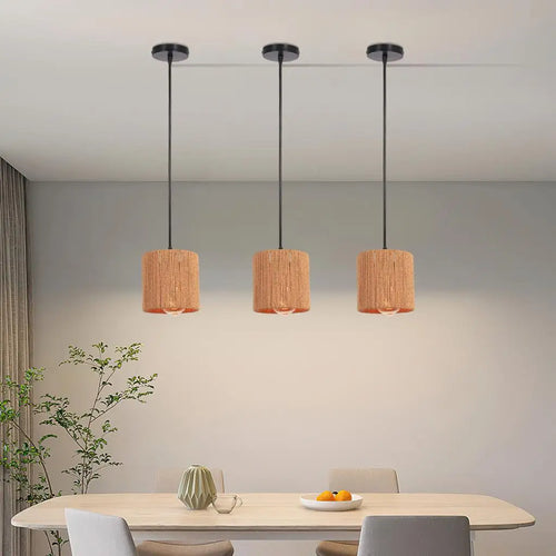 Vintage industrial style rattan iron cage pendant light - vue 4 sur 7