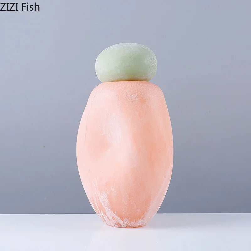decorative glass vase with lid for artificial flowers - vue 4 sur 8