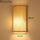 Traditional bamboo wall light retro design for bedroom, hallway, hotel, restaurant decor hand-woven lamp