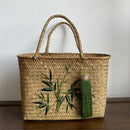 traditional handmade embroidered basket with tea gift box