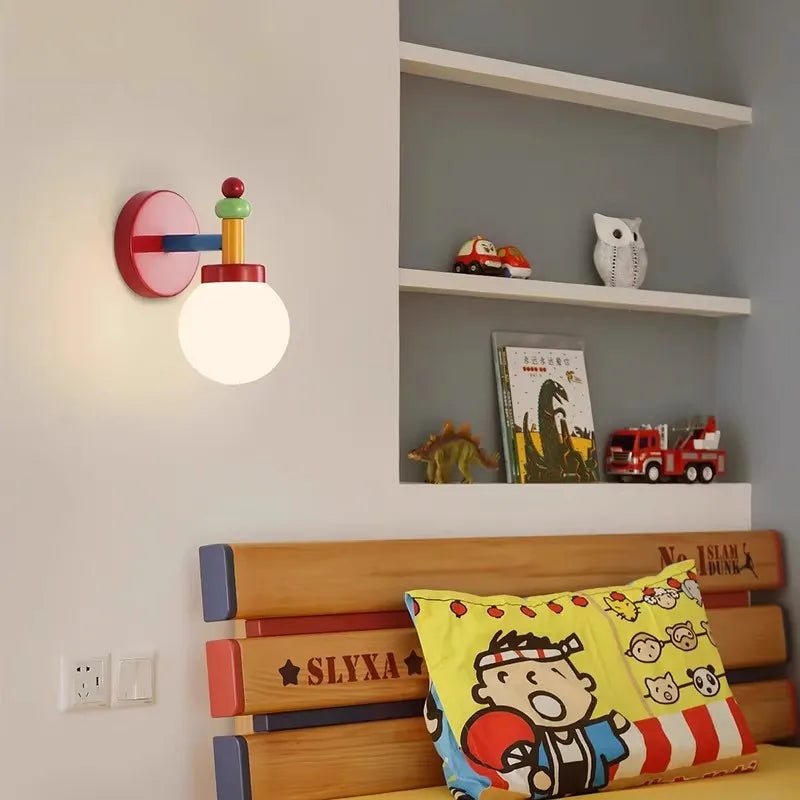 Milky glass wall lights for children's room