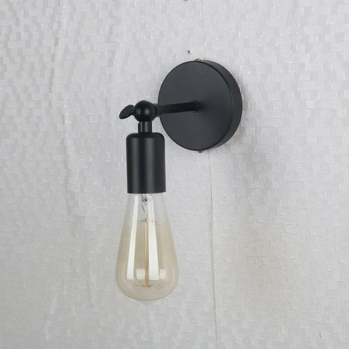 Vintage black iron LED retro wall light - vue 7 sur 12
