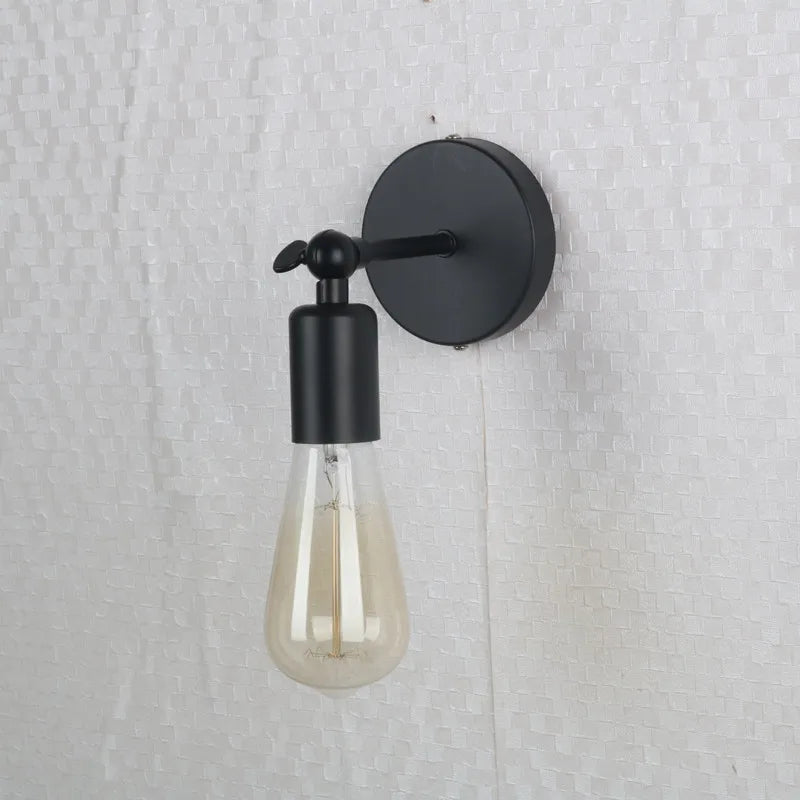 Vintage black iron LED retro wall light - vue 6 sur 12