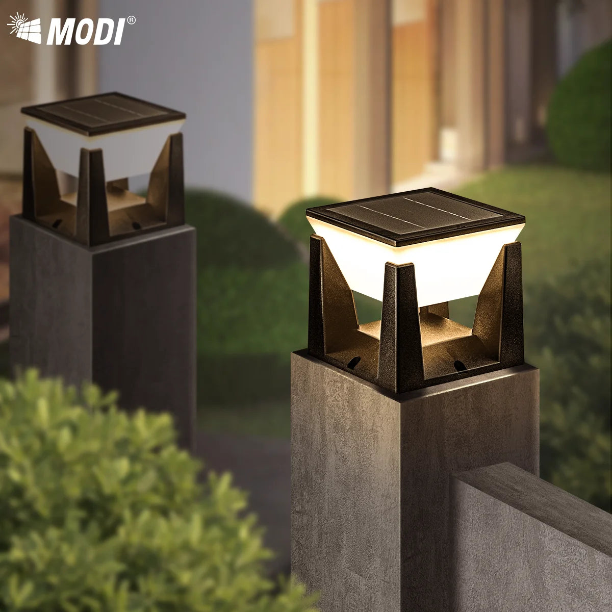 Waterproof solar post light for outdoor garden and pathway lighting