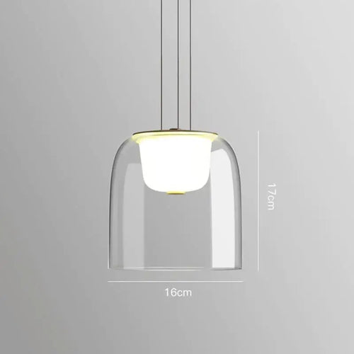 Modern LED pendant light with glass cover - vue 10 sur 9
