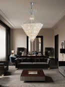 Chrome crystal chandelier for elegant indoor lighting