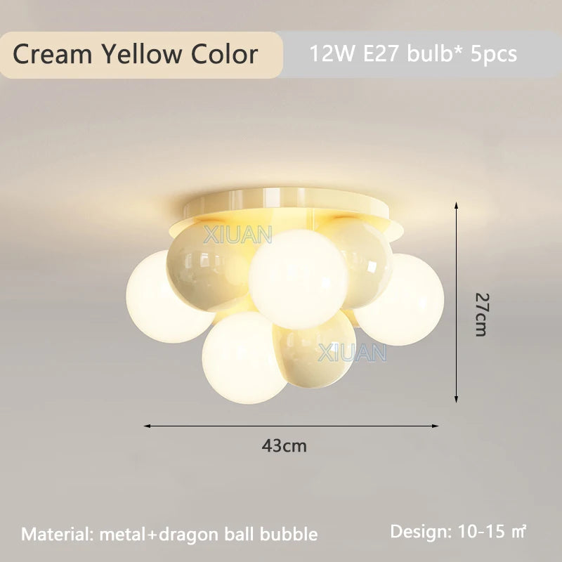 Nordic round bubble LED chandelier for children's room