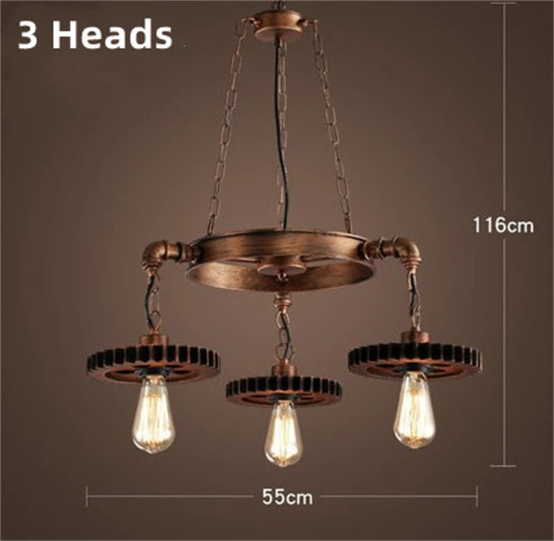 lustre vintage en fer forgé pour décor rustique industriel