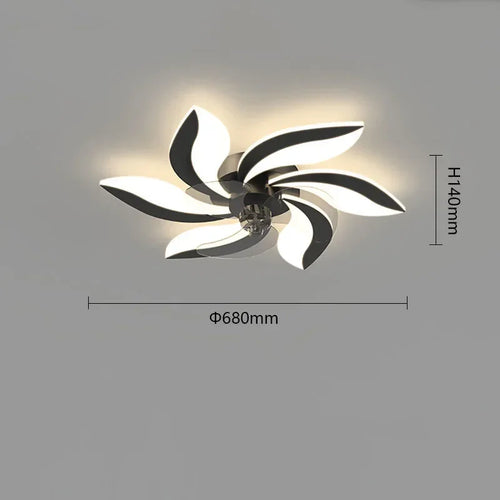 Ceiling fan with light and remote control for indoor use
