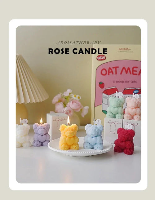 scented soy wax bear candle for relaxation - vue 5 sur 13