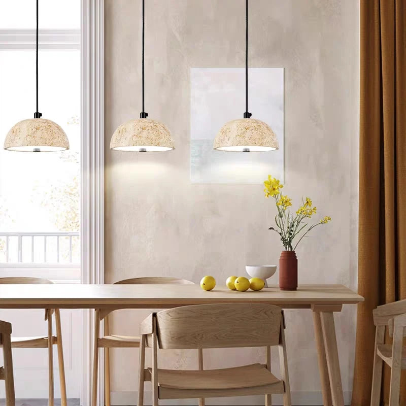 Retro nordic wabi-sabi stone chandelier for a zen atmosphere - vue 3 sur 7