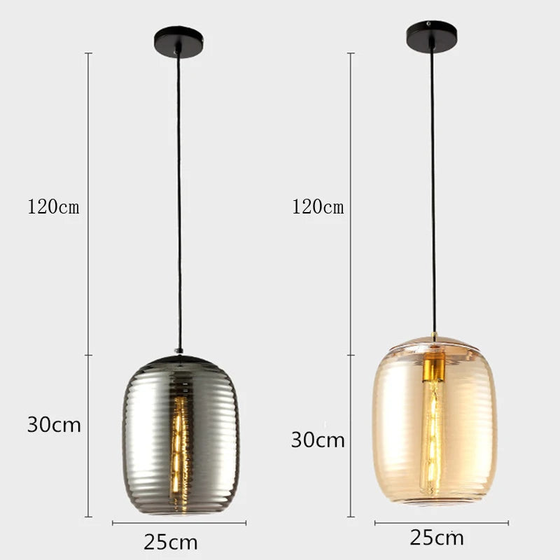 Tinted glass pendant light for modern interior decor - vue 6 sur 8