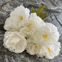 Bouquet of seven silk peonies for home and wedding decoration