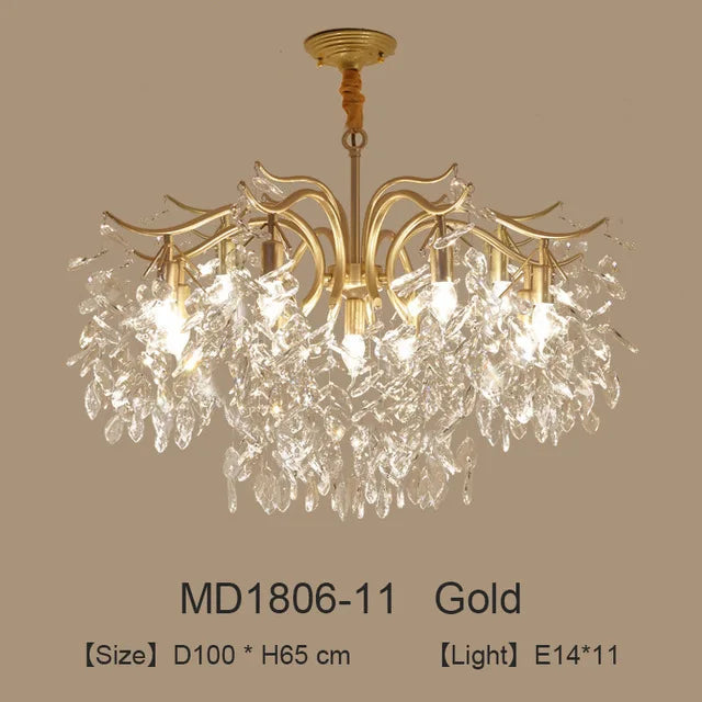 Luxury nordic crystal LED chandelier decoration - vue 11 sur 14