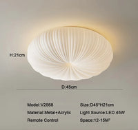 Modern LED ceiling light with pumpkin shade, dimmable