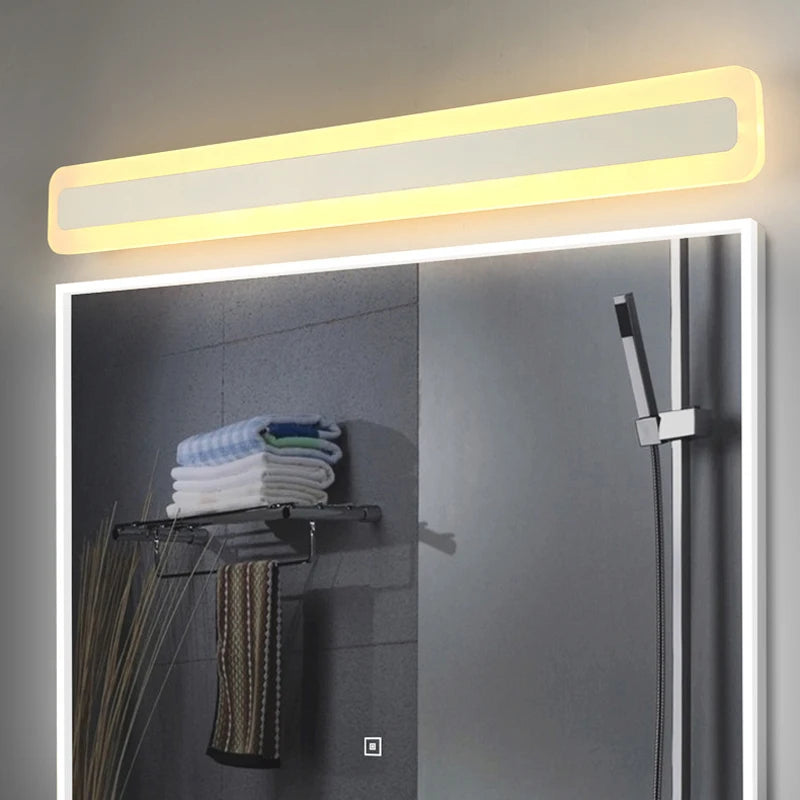 Modern waterproof acrylic LED mirror lamp - vue 4 sur 6