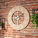silent wood grain wall clock for home decor