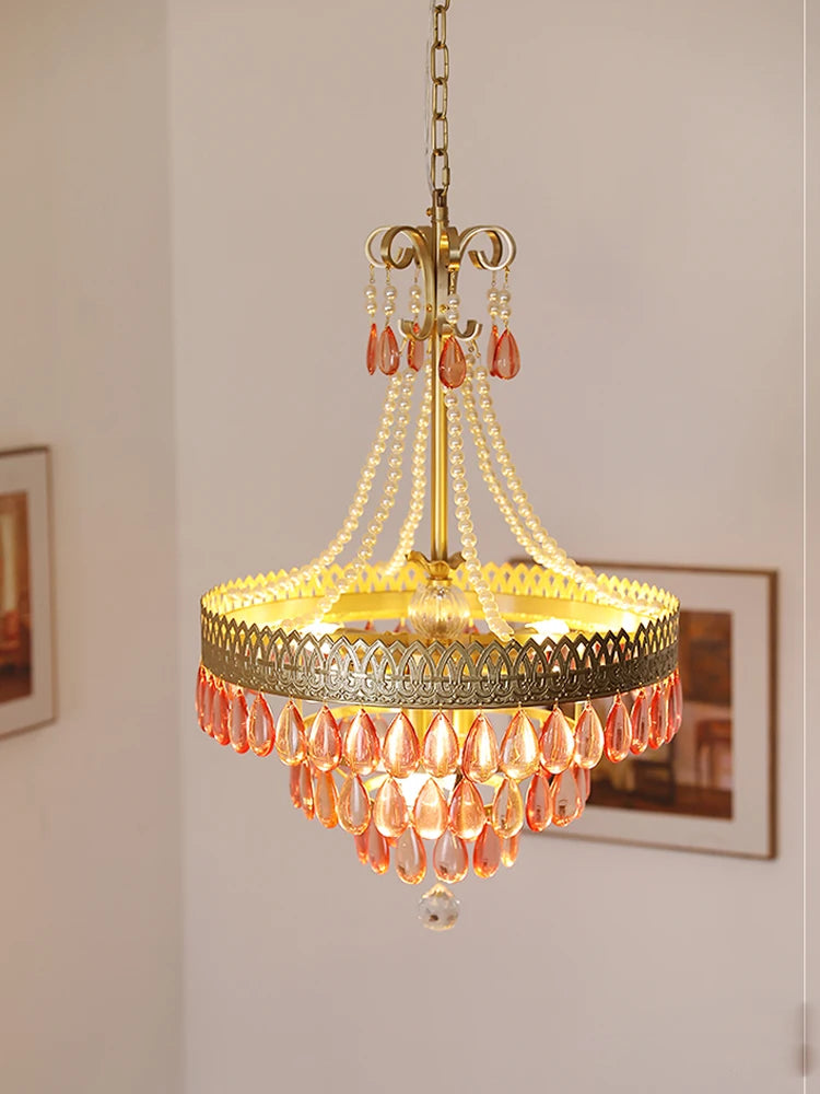 Crystal teardrop LED chandelier for interior decoration - vue 3 sur 14