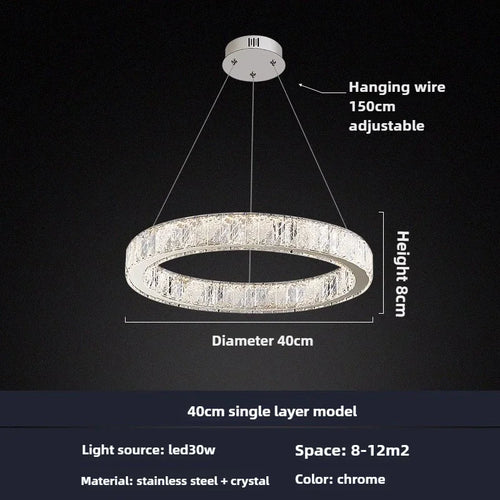 Modern crystal chandelier for elegant lighting - vue 12 sur 12