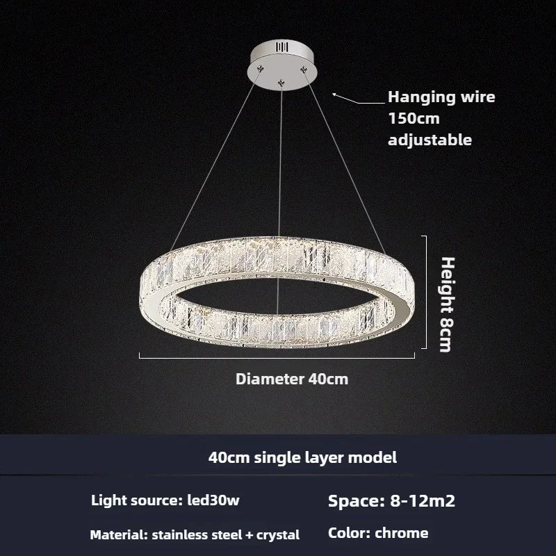 Modern crystal chandelier for elegant lighting - vue 11 sur 12