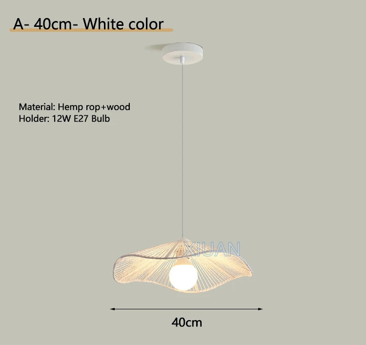 Wabi-sabi hemp rope pendant chandelier - vue 20 sur 24