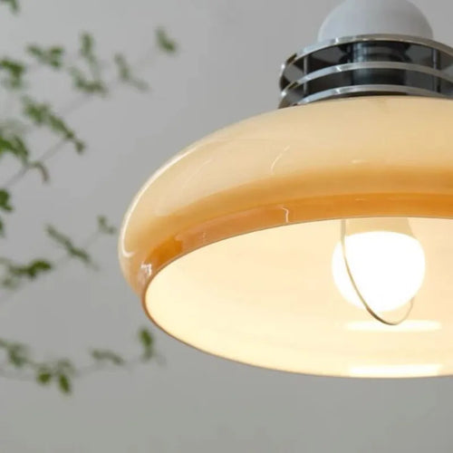 Nordic retractable Bauhaus style glass pendant light for bar and restaurant - vue 6 sur 8
