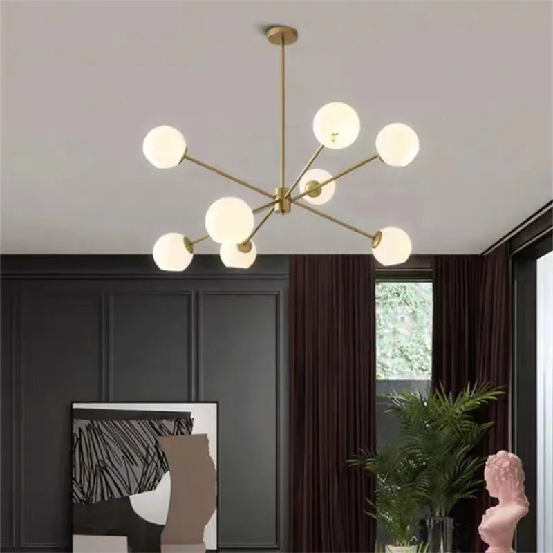 lustre industriel rétro en verre pour décoration intérieure - vue 5 sur 7