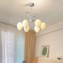 Resin chandelier with romantic metal lampshade