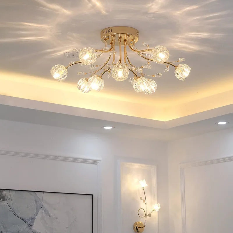 Modern crystal ceiling light for luxurious lighting