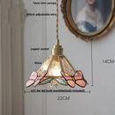 modern adjustable colored glass pendant light with wooden wire