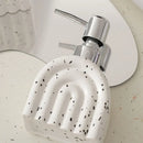 Portable ceramic soap dispenser for shampoo and water