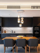 Natural marble glass chandelier modern minimalist design