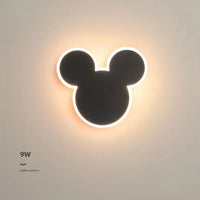 modern mickey wall light for kids home decor