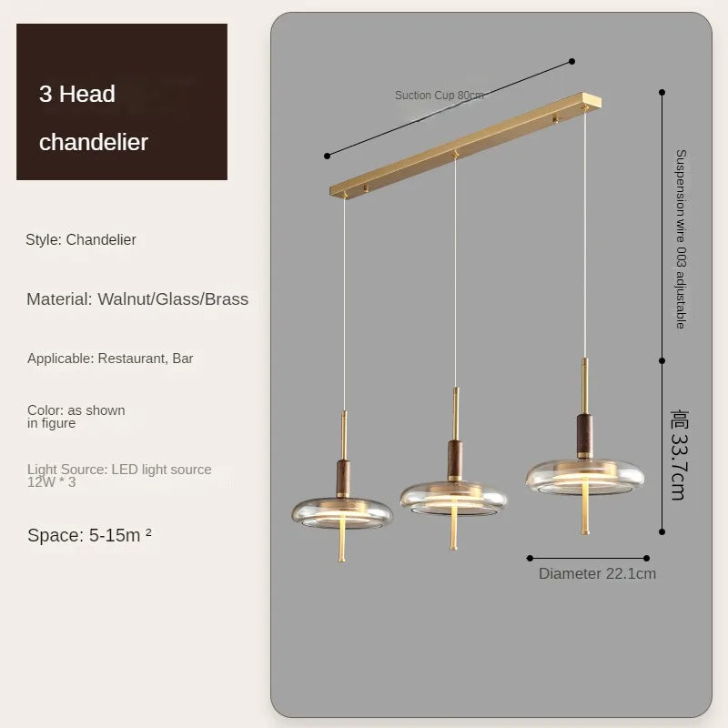 Nordic copper minimalist chandelier for elegant interiors - vue 8 sur 10