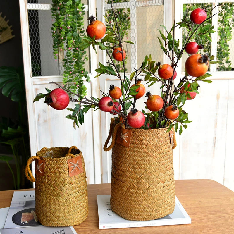 natural seagrass storage basket for various decorations - vue 2 sur 7