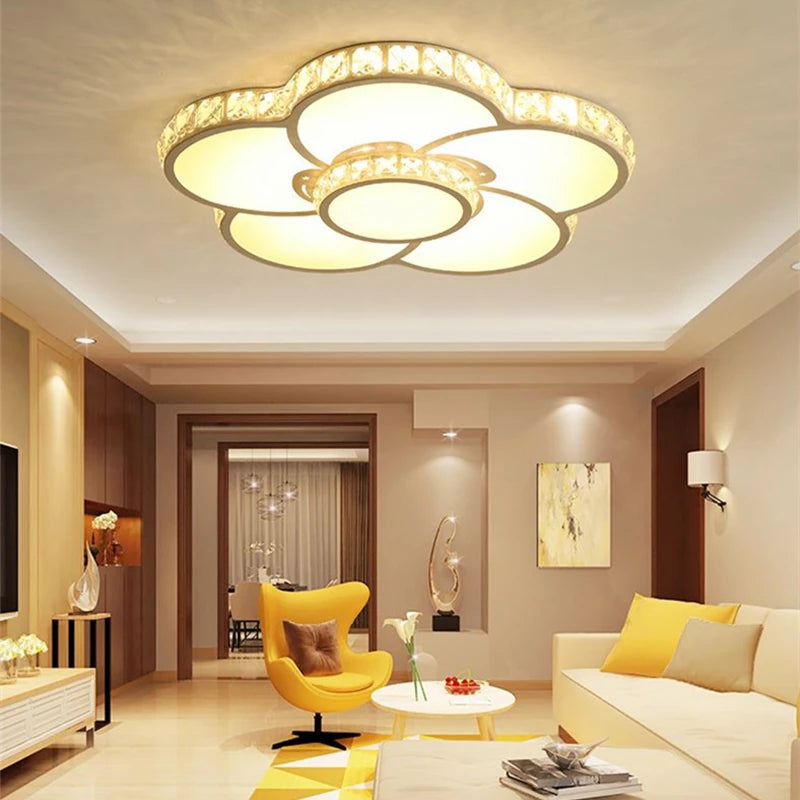 Modern simple LED ceiling light with warm romantic flower design