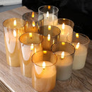 decorative rechargeable LED pillar candle with remote control in 3D tube