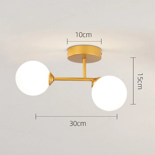 Led ceiling light nordic sphere for bedroom, living room, hallway decor - vue 7 sur 8