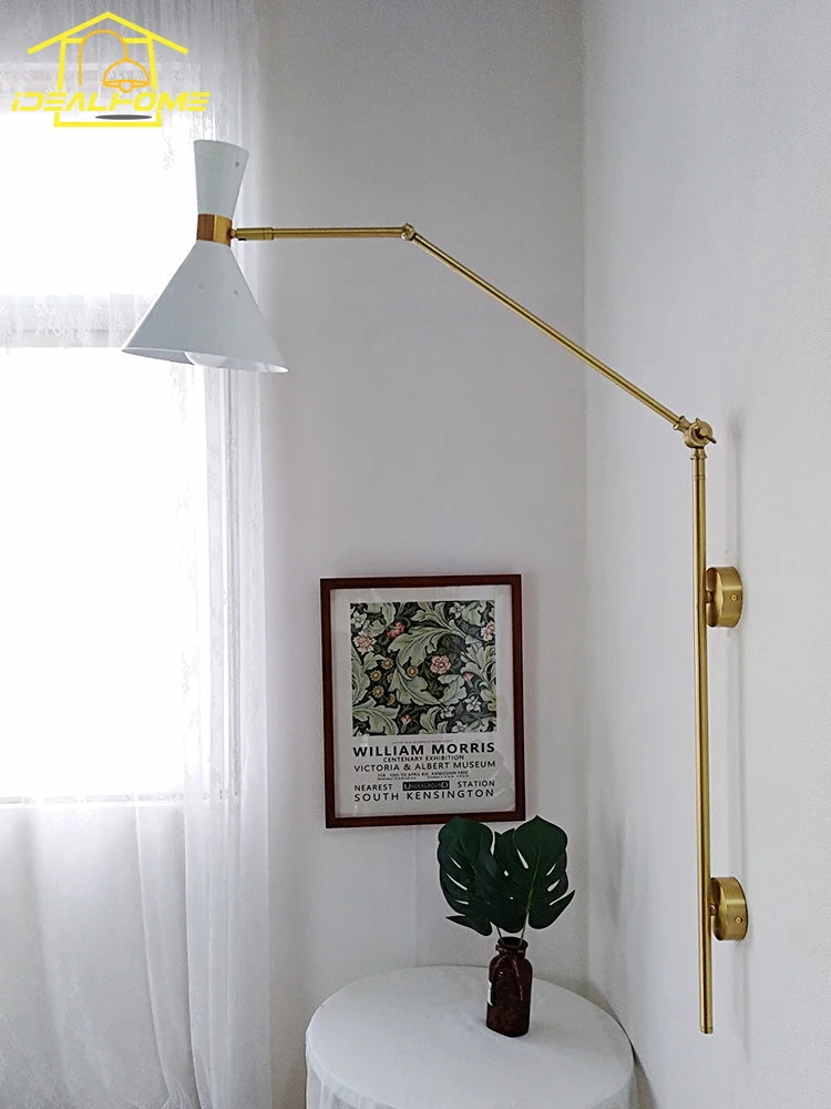 Luxury swivel brass industrial design wall light