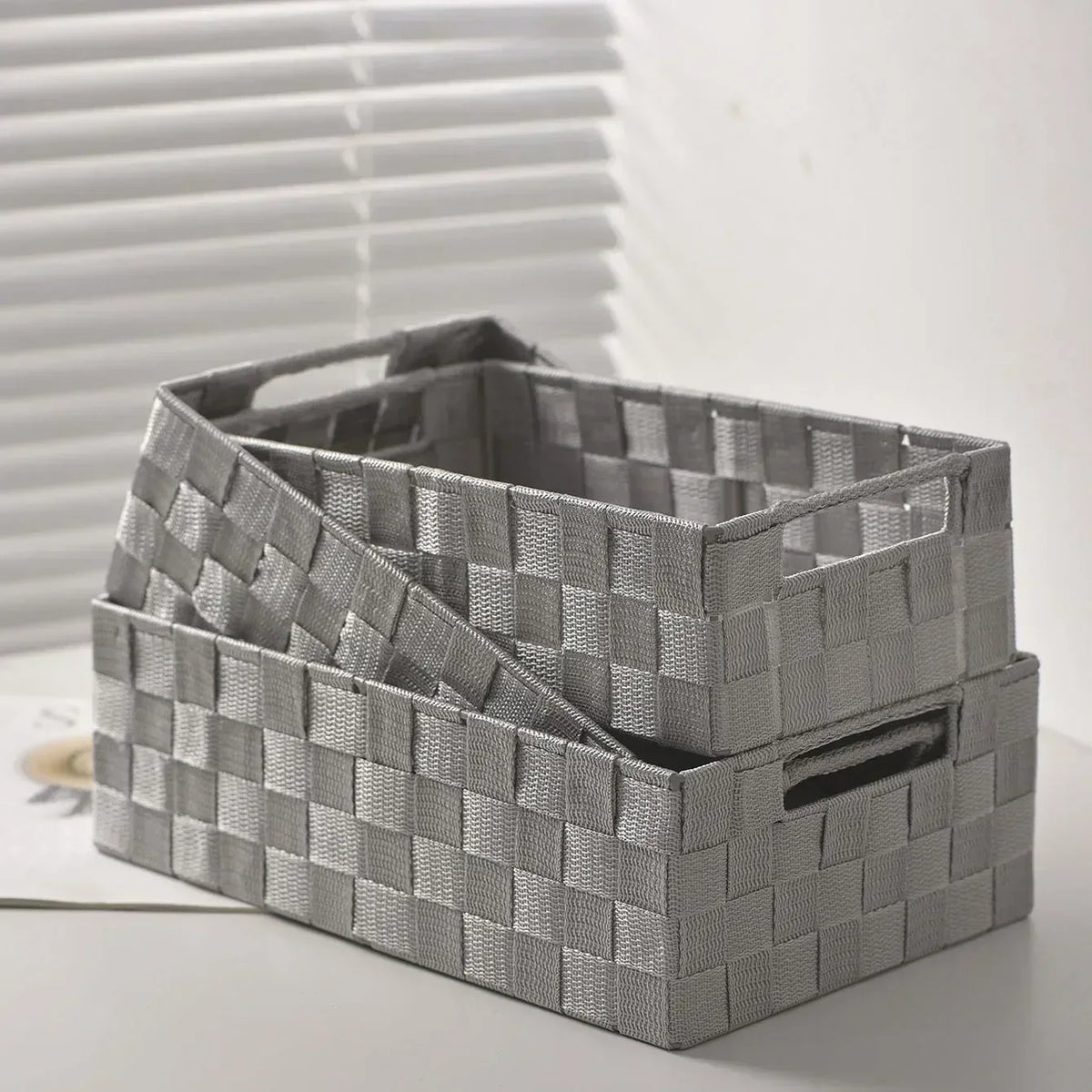 Simple and versatile woven storage basket for various items