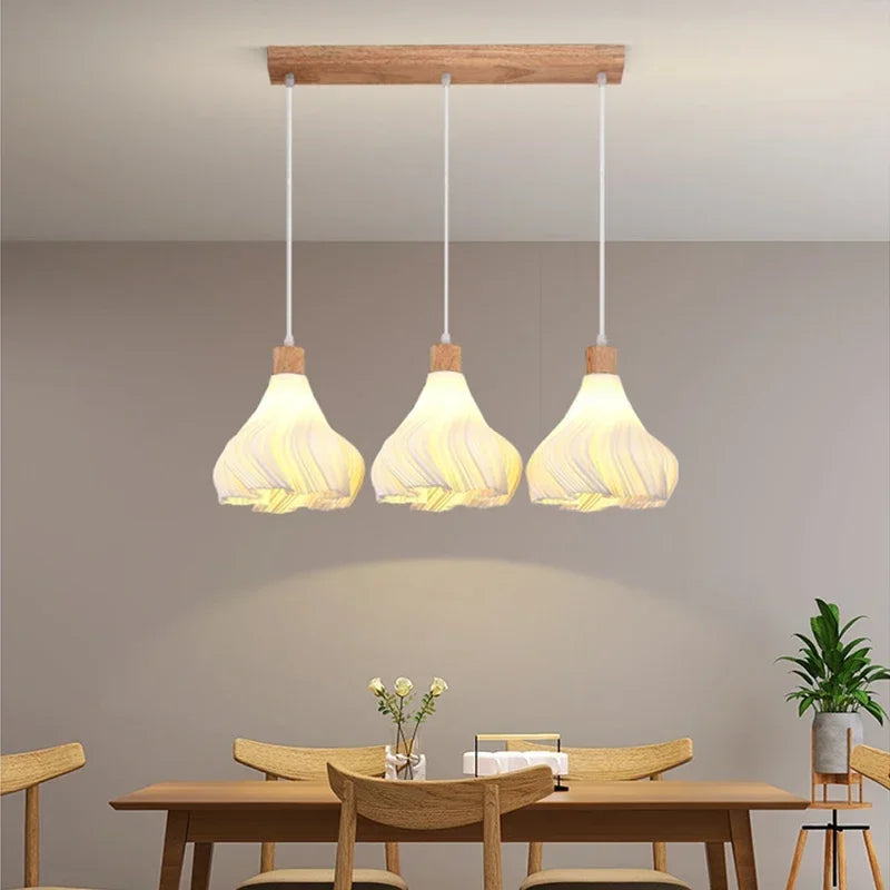 Modern semi-circular LED chandelier for bar, restaurant, shop - vue 3 sur 12