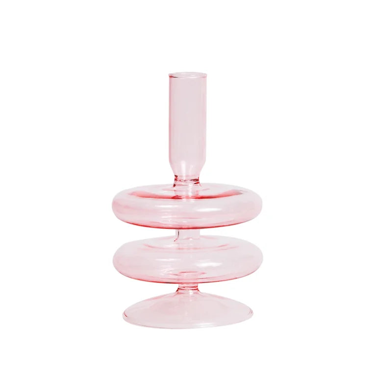 Glass taper candle holders for wedding table decoration - vue 15 sur 32