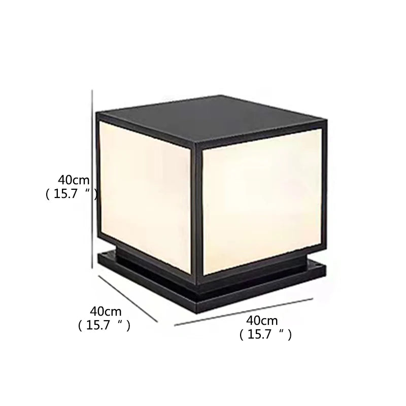 Modern vintage waterproof outdoor post lamp for garden and patio - vue 13 sur 14