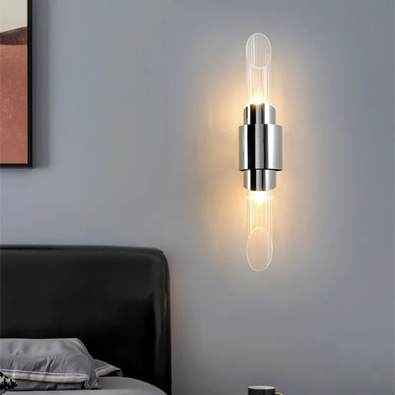 Modern gold chrome wall light - vue 5 sur 8