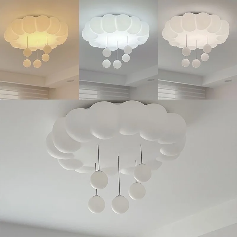 Remote control dimmable star globe pendant lampshade chandelier - vue 6 sur 10